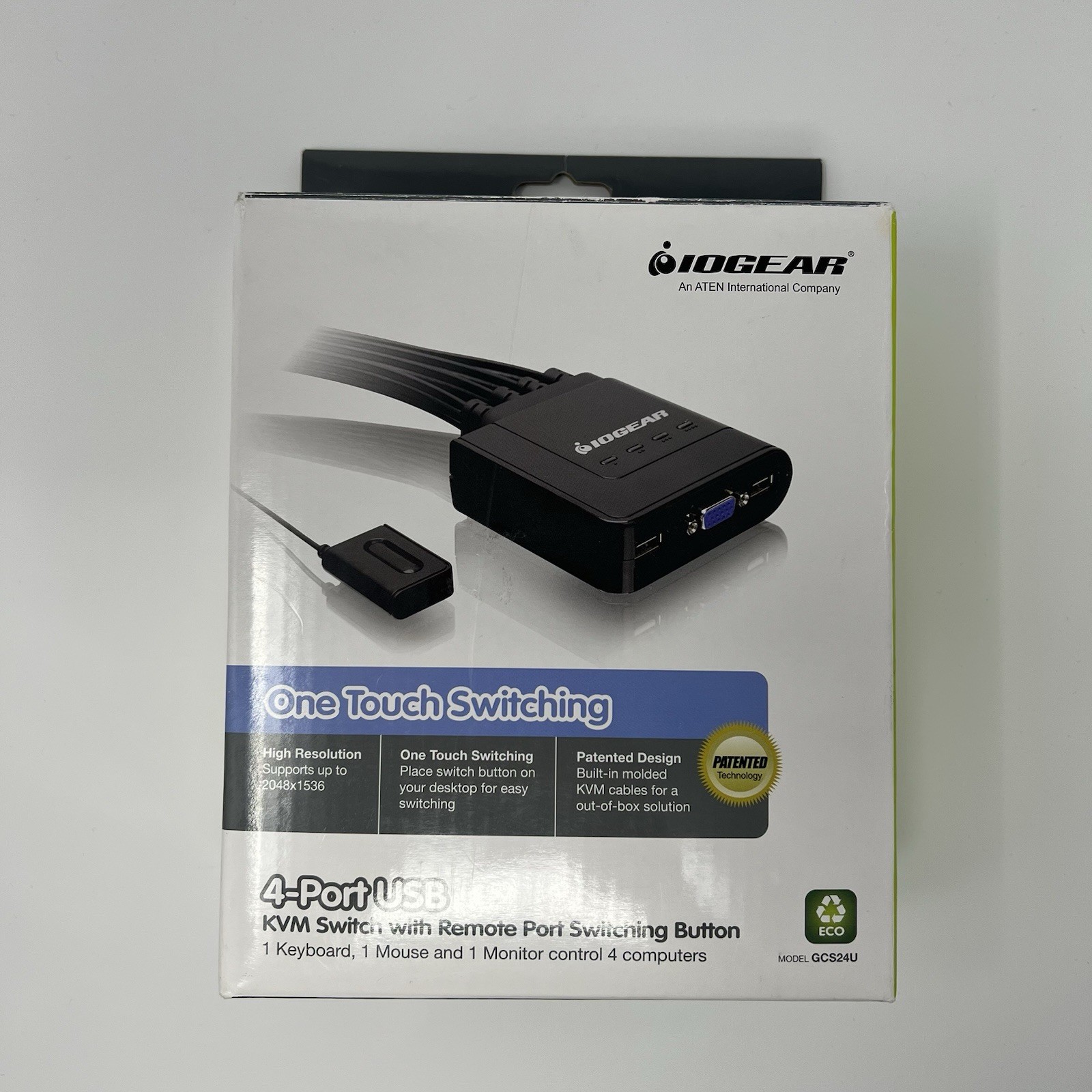 IOGEAR 4-Port USB KVM Switch Touch Switching GCS24U New One Touch Switching