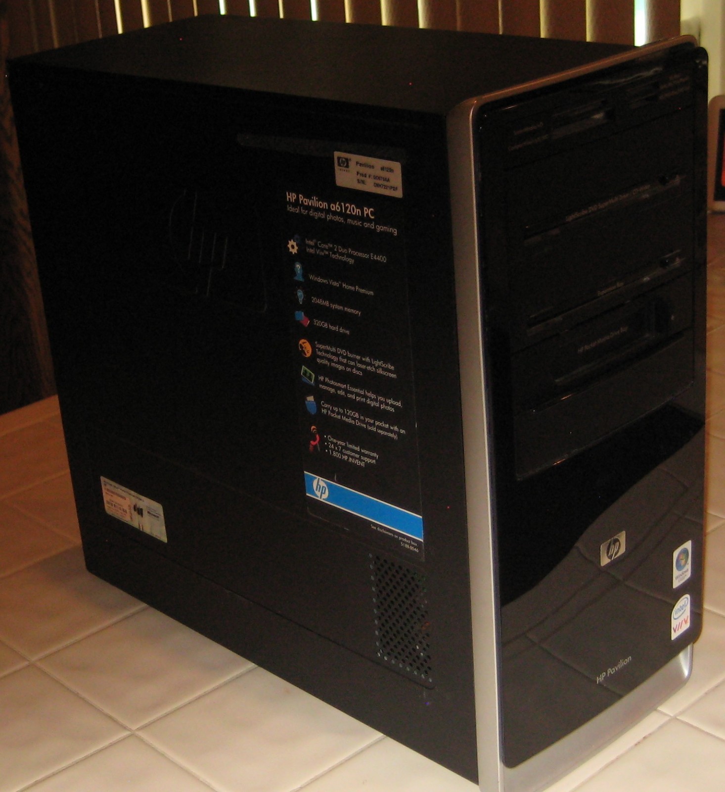 HP Pavilion a6120n Mini-DT Computer, Core 2 Duo E4400@2.00Ghz, 2GB RAM, 320GB HD