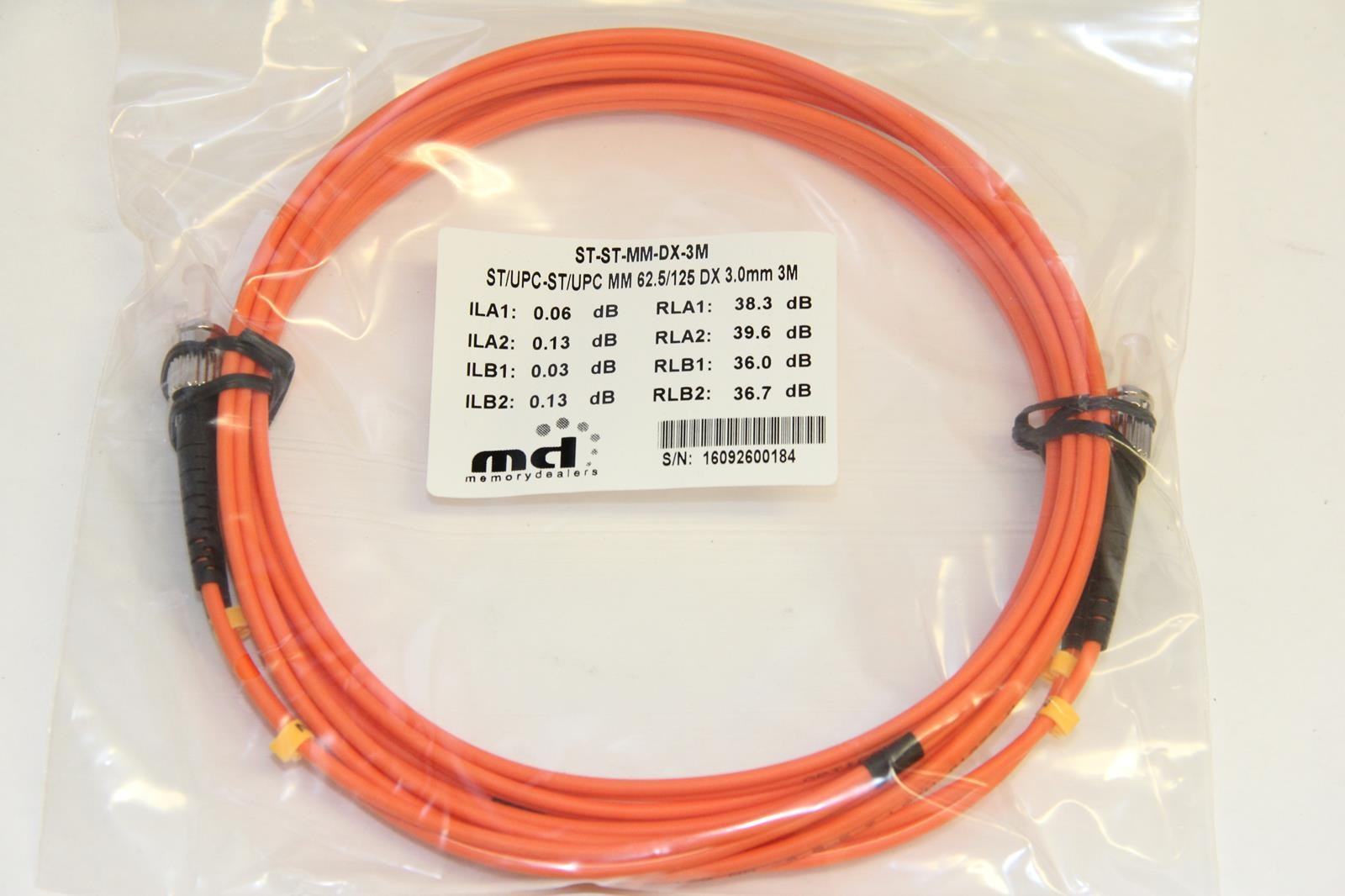 MEMORY DEALERS ST-ST-MM-DX-3M 3-Meter Straight Tip Multimode Duplex Fiber Cable