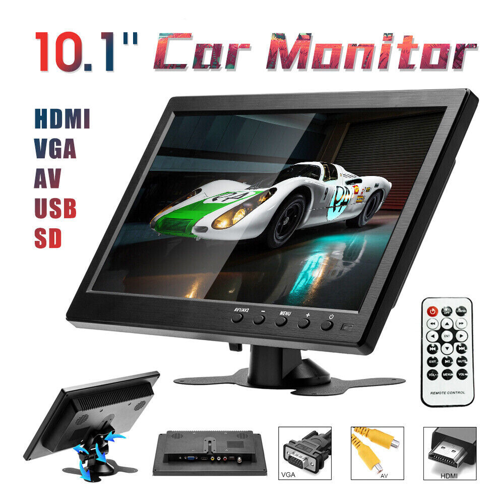 10.1" HD Monitor For Car Security PC Laptop Screen LCD CCTV HDMI BNC AVI VGA