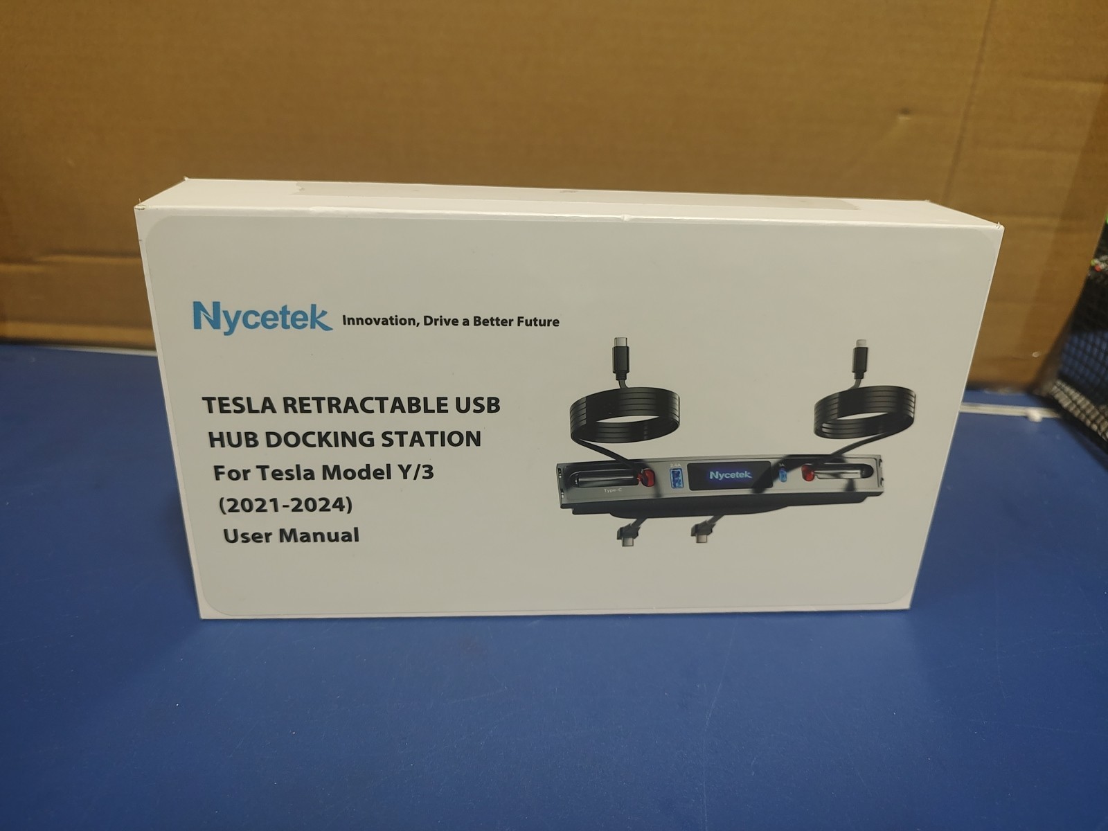 Nycetek Tesla Retractable USB Hub Docking Station For Model Y/3,(2021-2024)