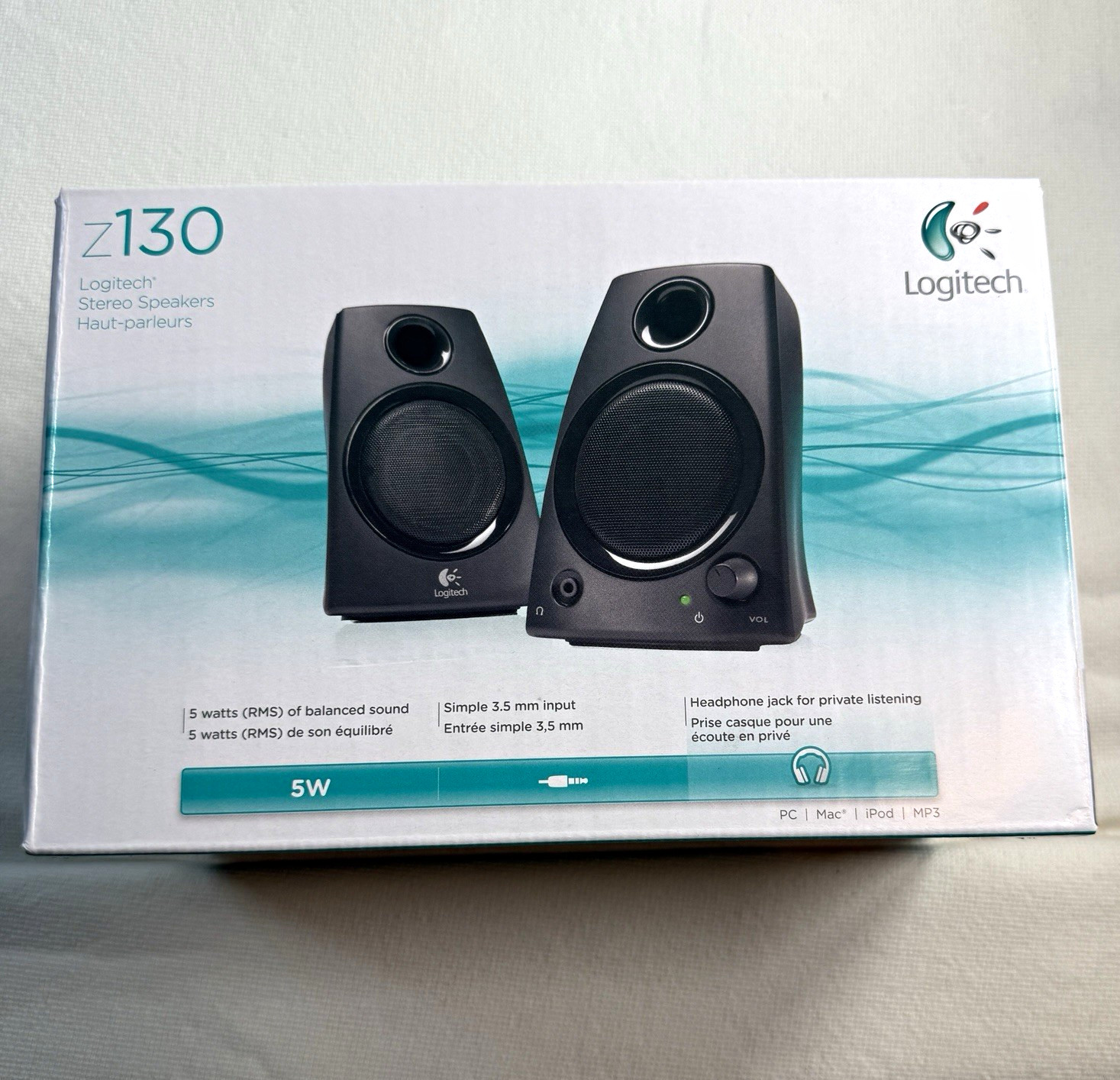 Logitech Z130 Computer Speakers 2.0 Wired 3.5mm 5W RMS Headphone Jack Black