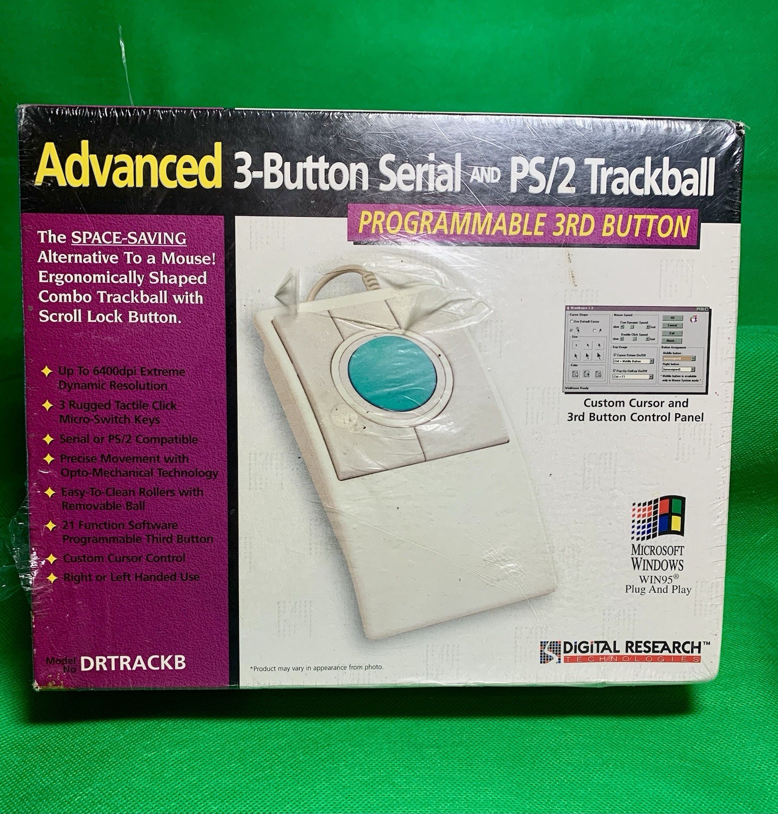 NEW SEALED Advanced 3 Button Serial And PS/2 Trackball Digital Research