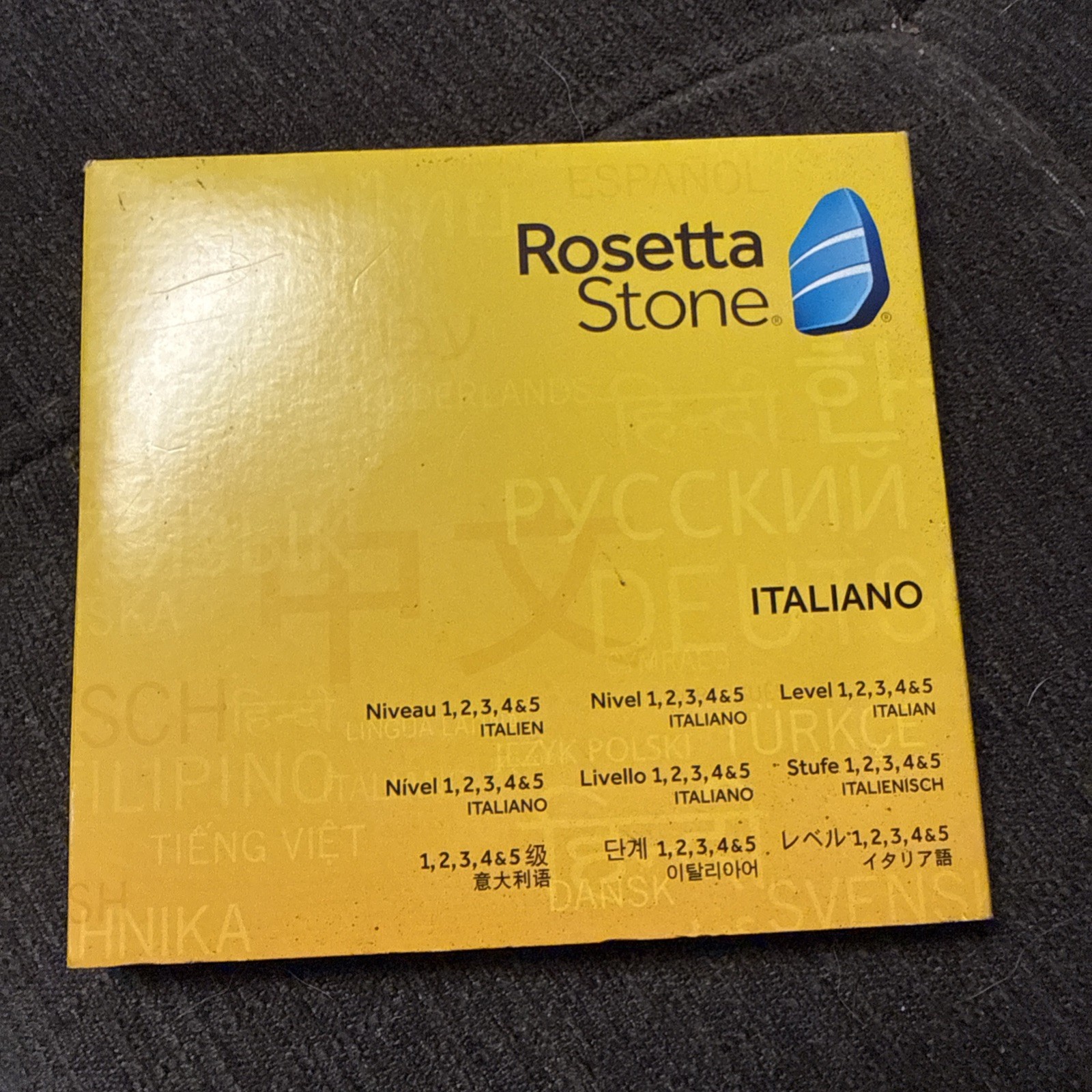 Rosetta Stone Italian Ver. 4 Level 1-5 Italiano Language CD PC Set No Headphones