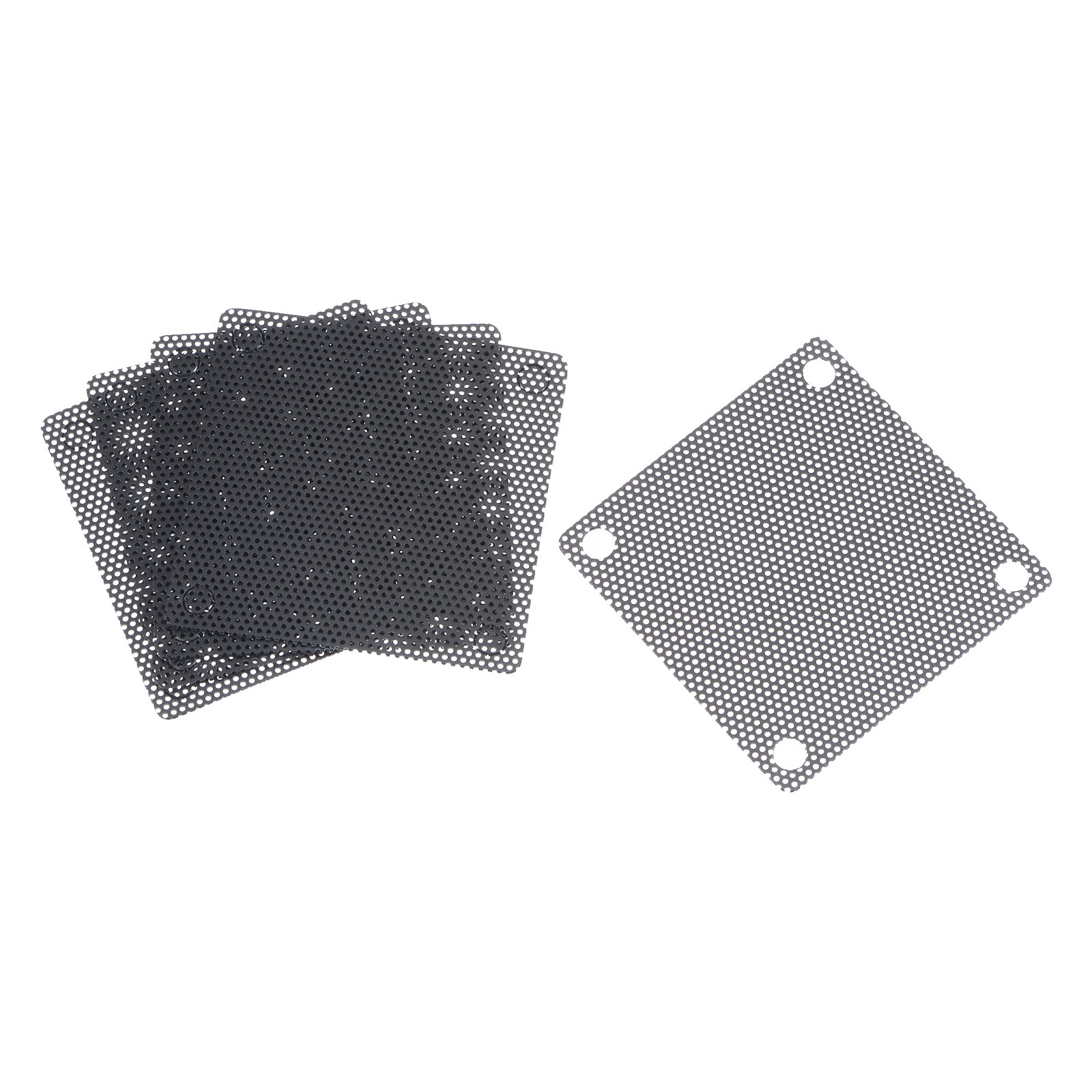 PC Dust Fan Screen with Screws for Cooling Dustproof Case Cover PVC 50mm 5pcs