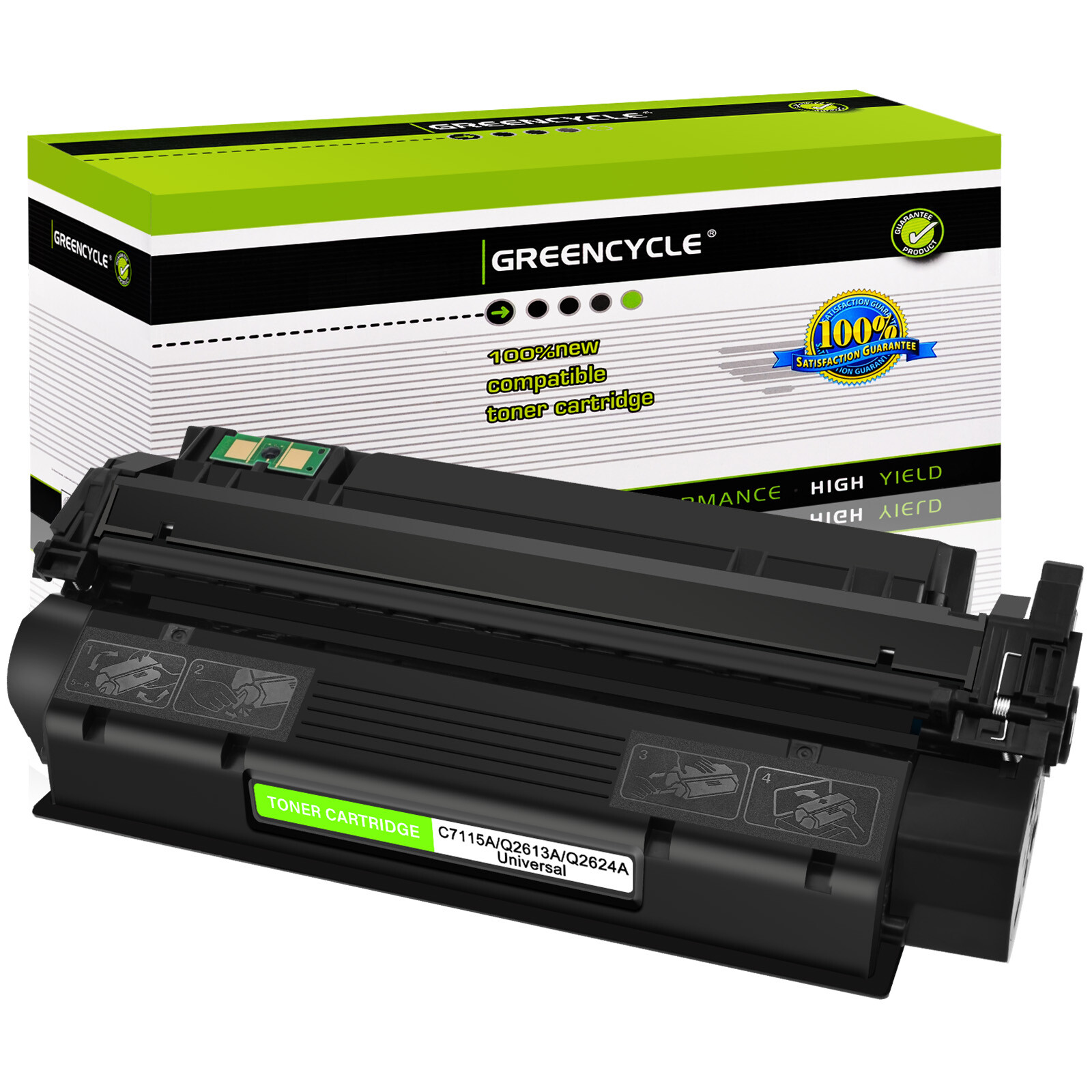 GREENCYCLE Q2613A Black Toner Cartridge Compatible For HP LaserJet 1300 Printer