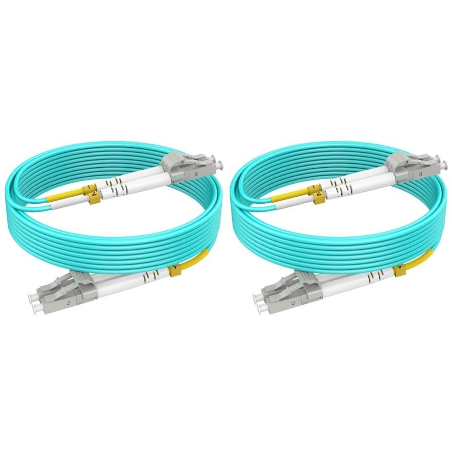 2 PCS Multimode Fiber LC To LC 32Ft/10M OM3 Patch Cable Duplex 10G/40G/100G