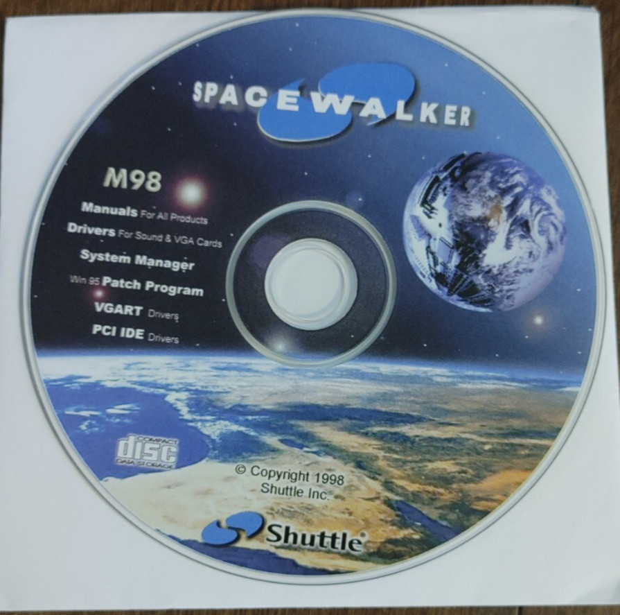 Vintage Spacewalker M98 Drivers and Manuals CD, System Manager Shuttle Inc