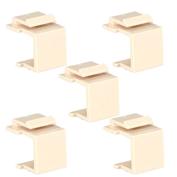 5 Pcs Blank Keystone Insert Snap In Hole Filler For Wall Plate Faceplate Ivory
