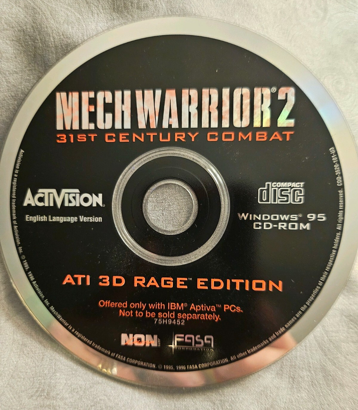 MechWarrior 2 - 31st Century Combat Robot Game ATI 3D Rage Edition Windows 95 CD