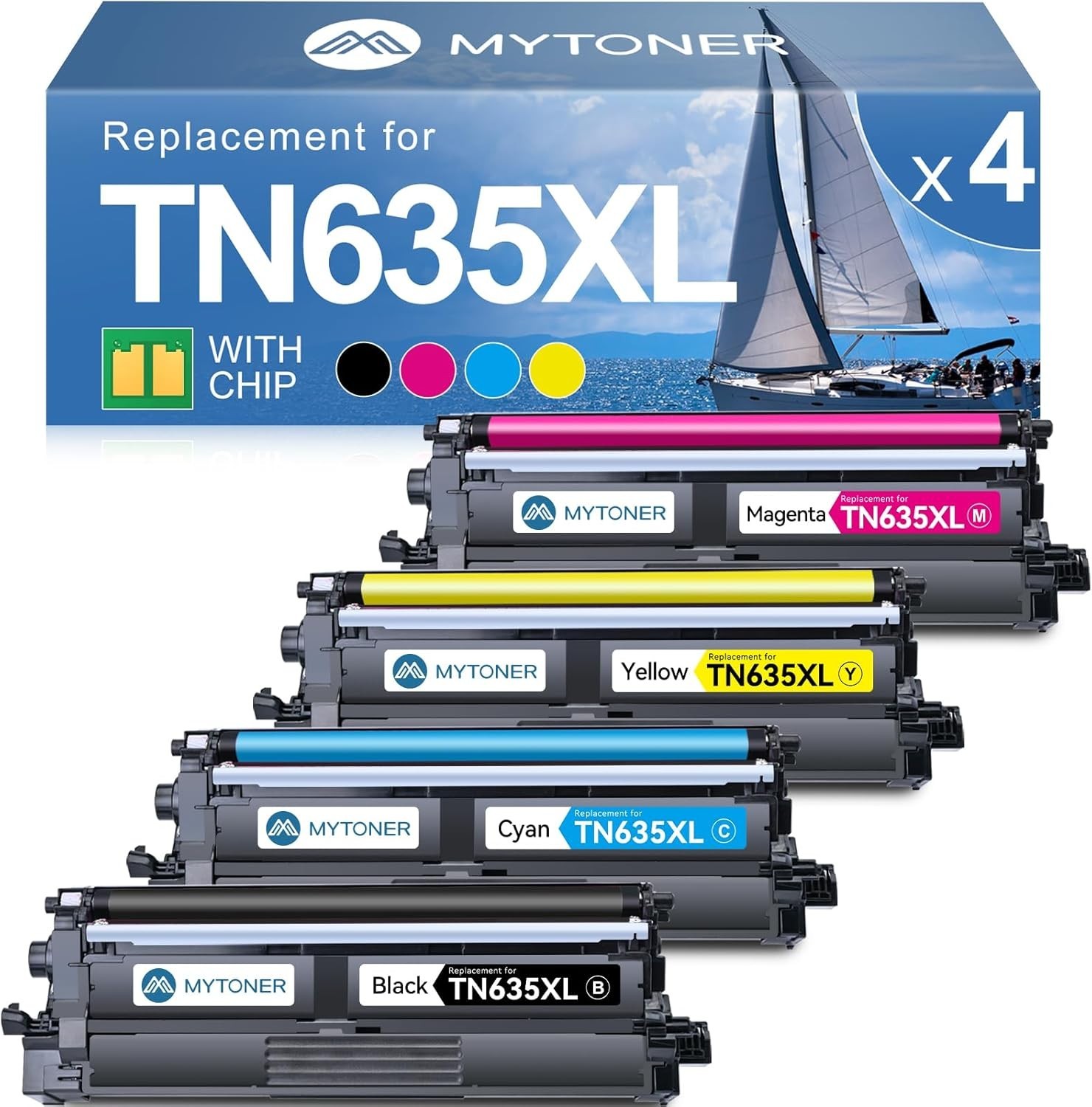MYTONER Compatible Toner Cartridge Replacement for Brother TN635XL TN-635XL...