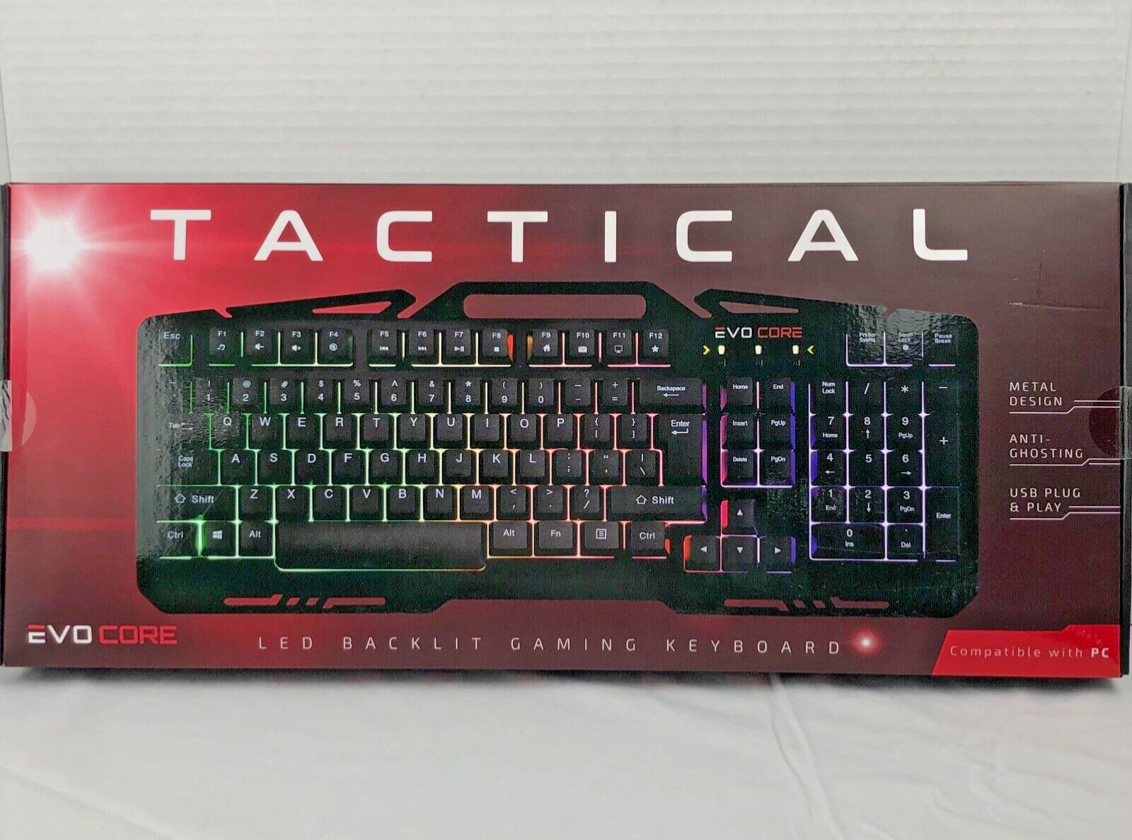 Gaming Keyboard LED Backlight RGB Tactical by Evo Core NEW IN BOX