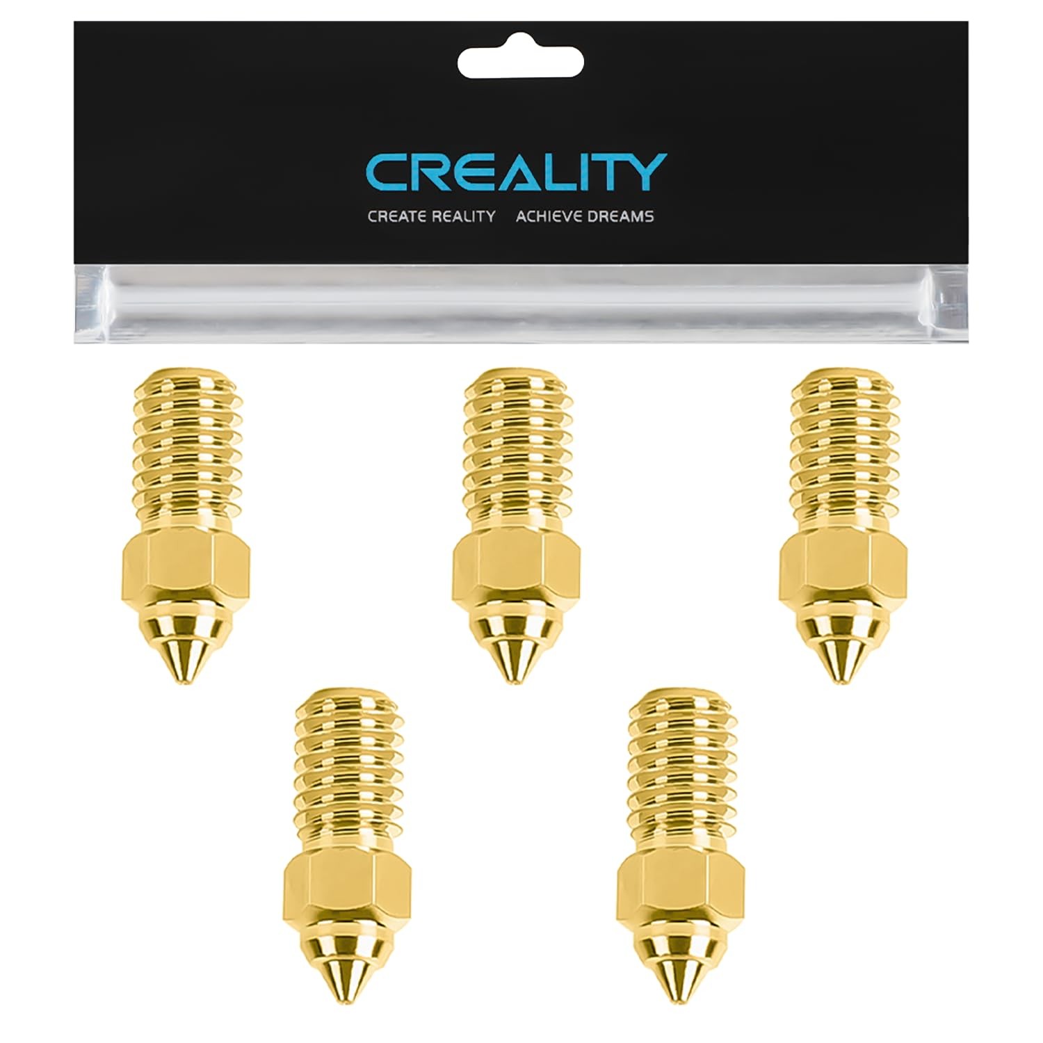 Creality Official Ender 3 V3 SE Nozzle, 0.4mm 5 Pcs High Brass Nozzle 5 PCS 
