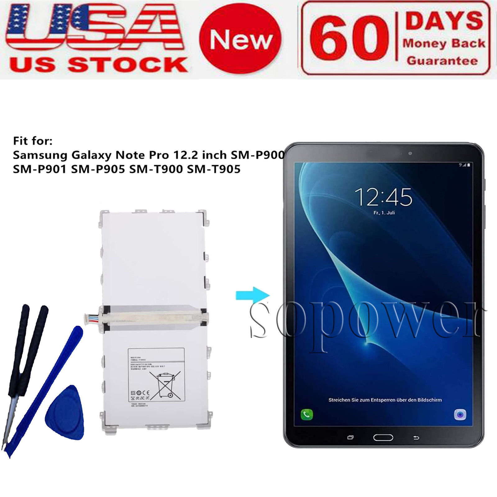 Replacement Internal 9500MAH T9500E Battery for Samsung Galaxy Tab Note Pro 12.2