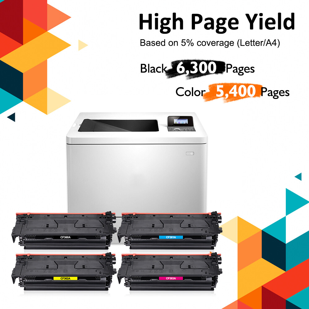CF360A BCYM Toner Set Compatible for HP 508A Color LaserJet Flow MFP M577z M577f