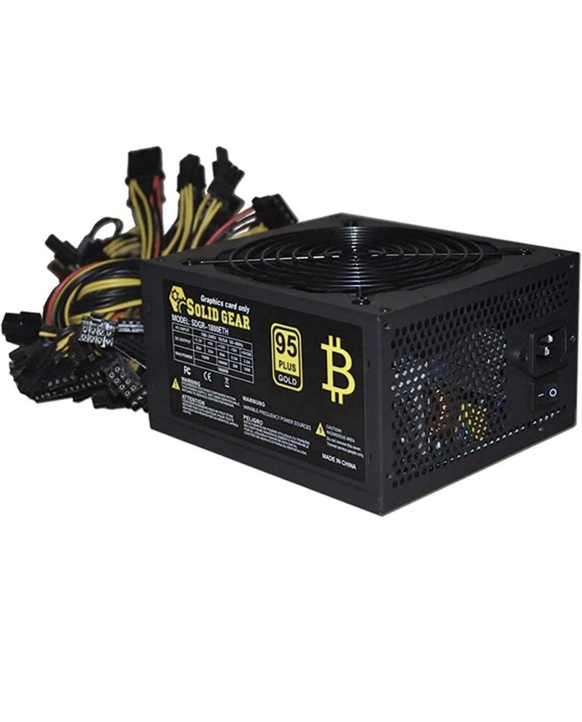 1800w Mining Power Supply 6/8gpu Eth Btc Rig Ethereum ATX Mining Rig System Psu