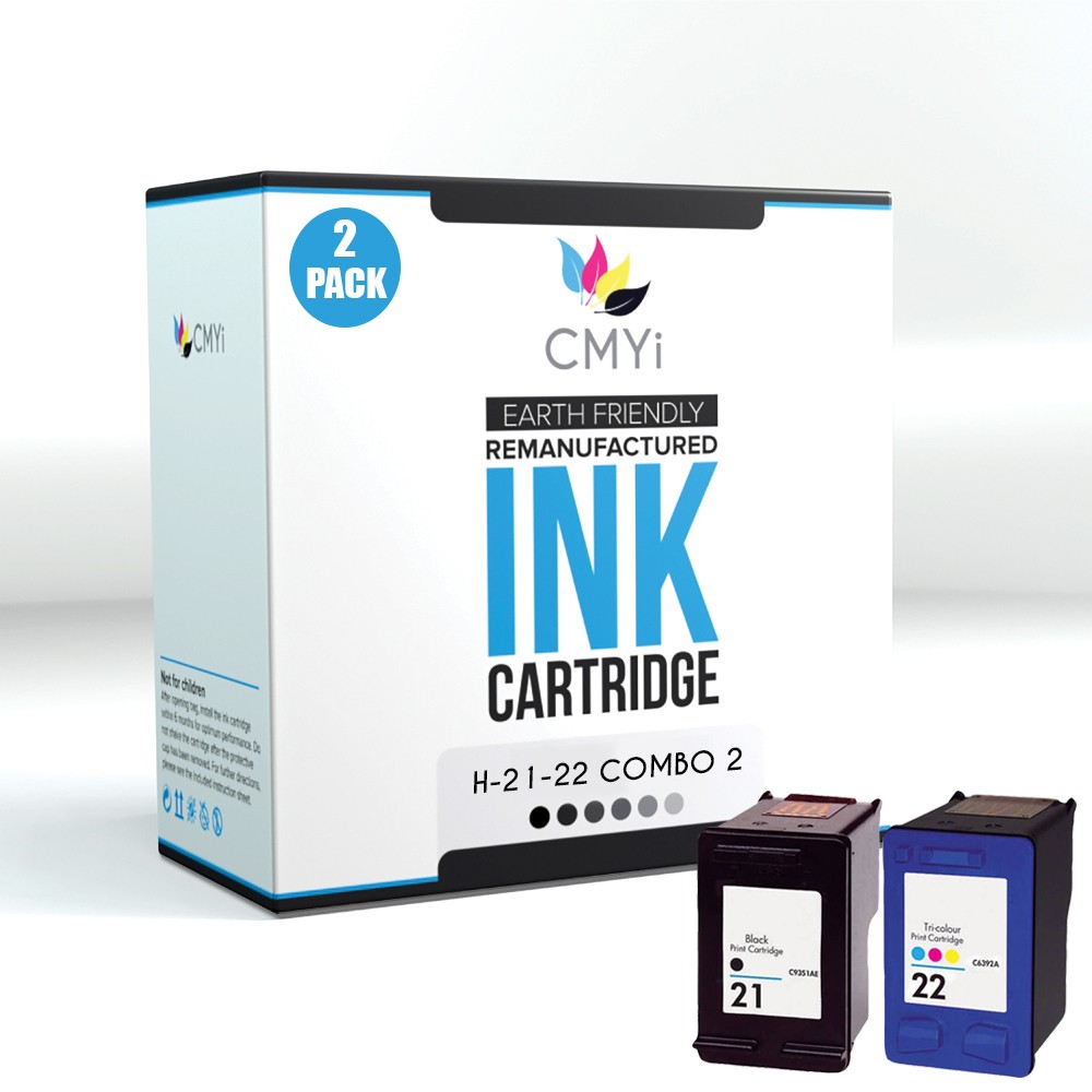 2-Pack CMYi Replacement HP 21 22 Ink Cartridges for HP Deskjet F4100 F4135 F394