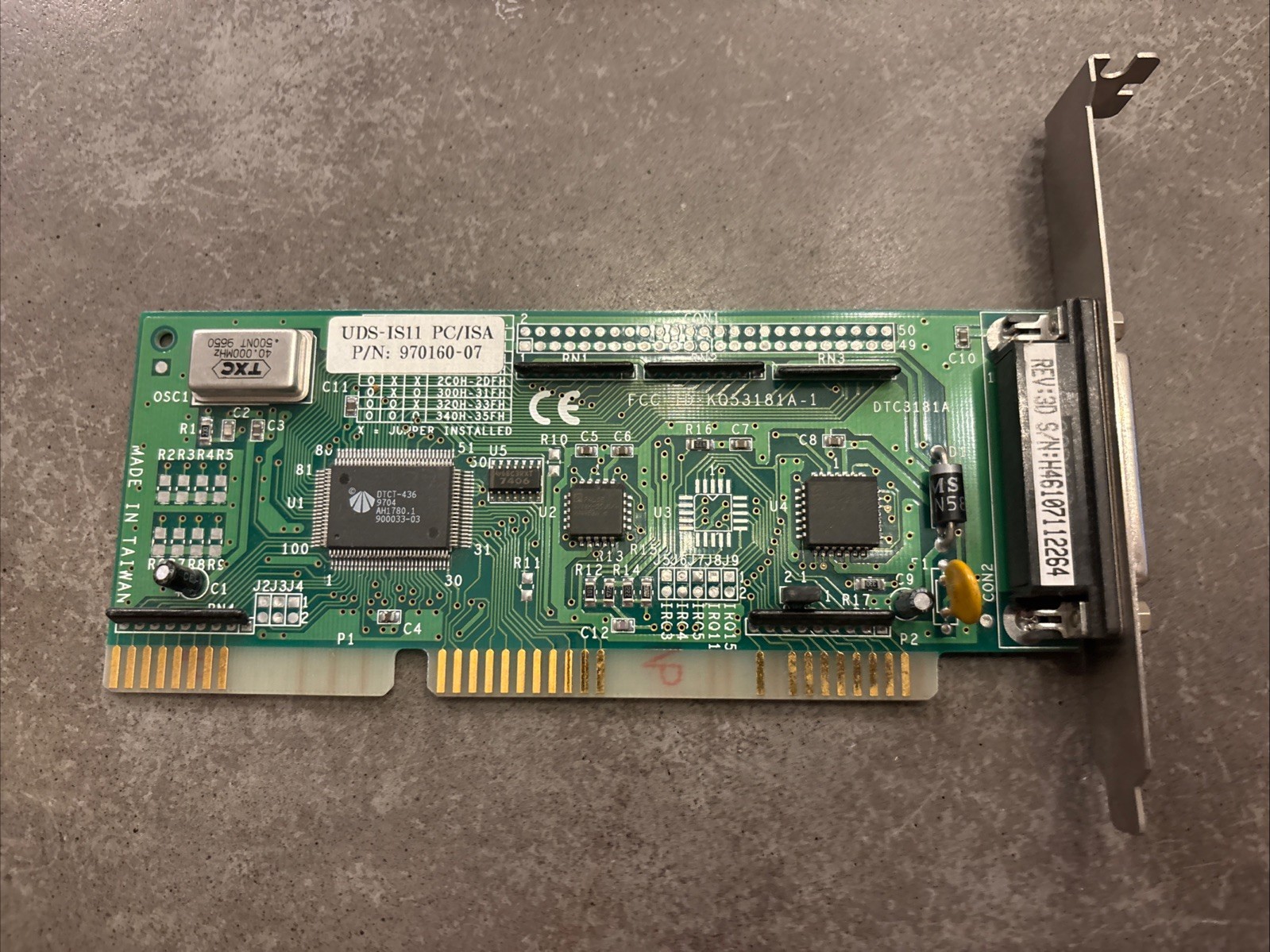 Domex UDS-IS11 SCSI Port Controller Card 970160-07 REV-3D 16-BIT ISA BUS PC