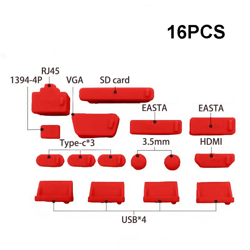 16 PCS Silicone USB Dust Plug Set Laptop Computer Port Protector Anti Dust USA