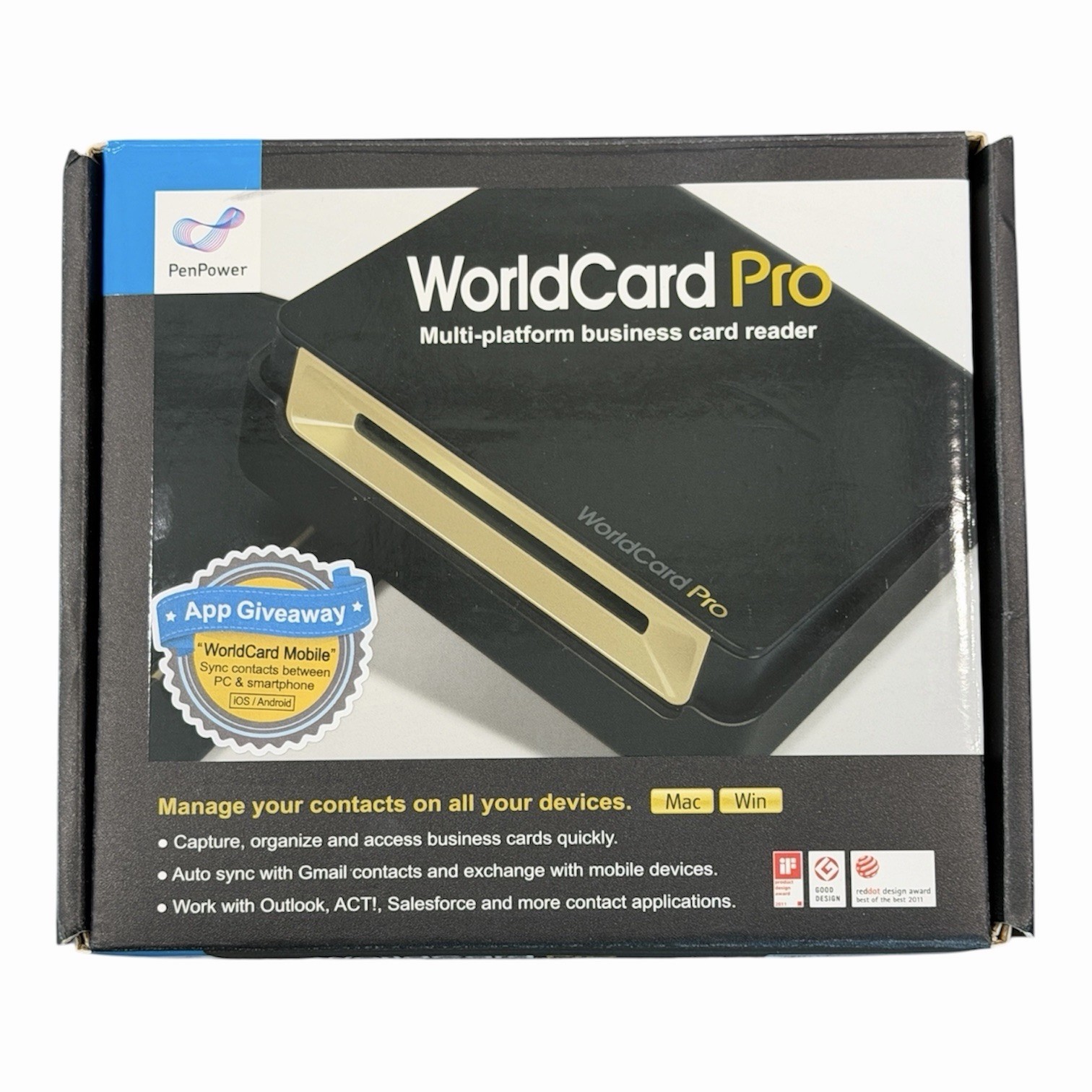 Penpower WCUPRO1EN WorldCard Pro Card Scanner 600 dpi Optical USB Windows MAC
