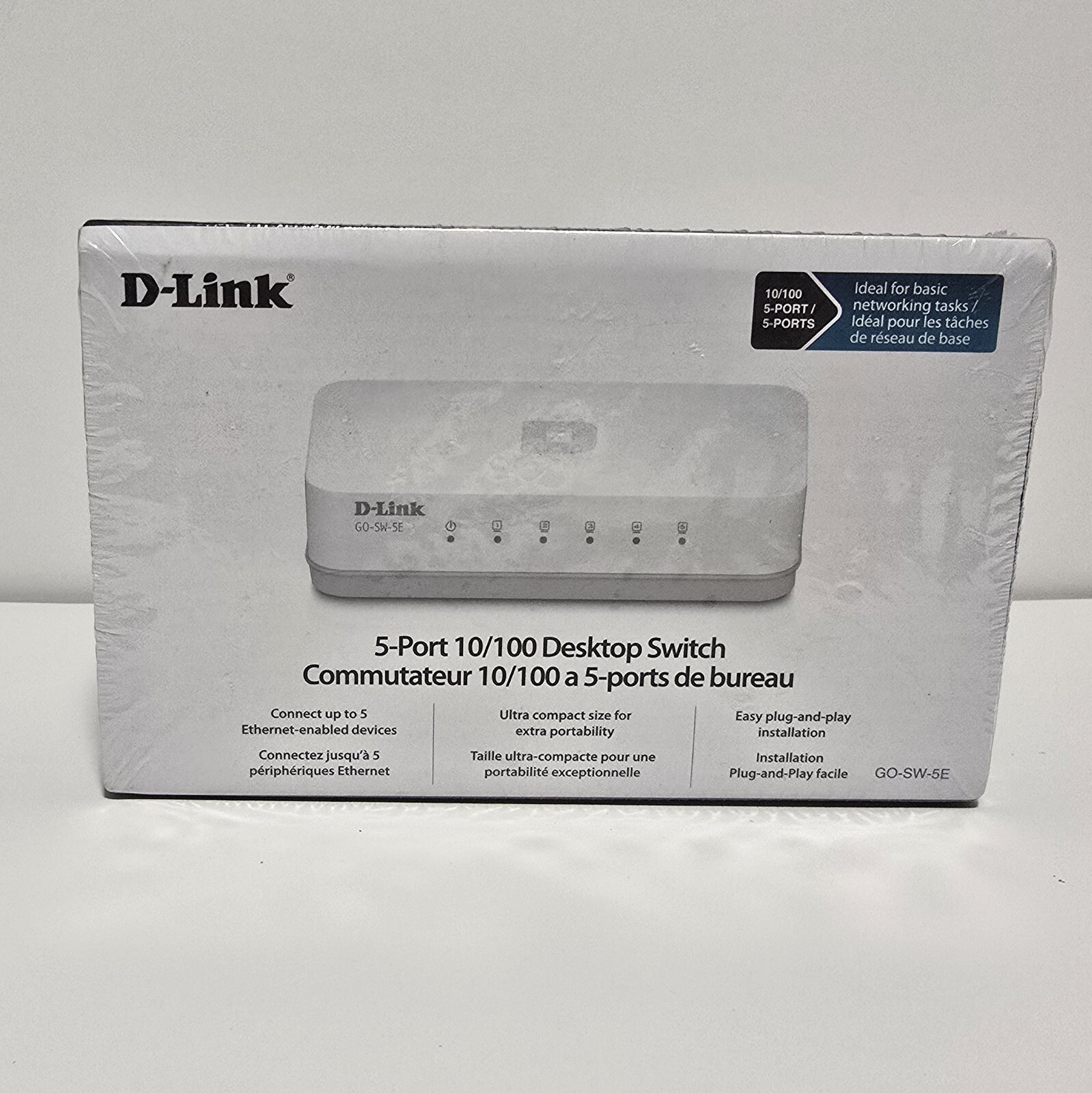 D-LINK (GO-SW-5E) 5-Port 10/100 Desktop Network Ethernet Switch - SEALED BOX