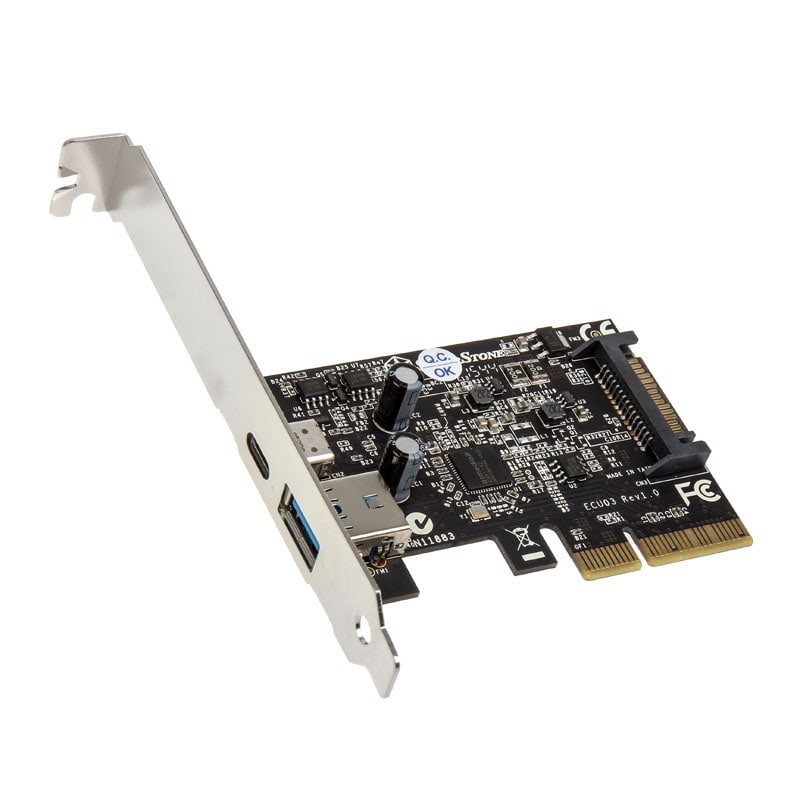 SilverStone ECU03 USB Adapter PCIe 2.0 x2 Low Profile USB-C 3.1 x 1+ 1 SST-ECU03