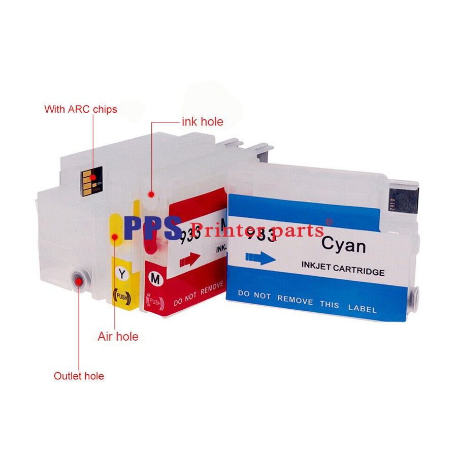 Refillable Ink Cartridge with ARC Chips For HP 932 933 XL For HP 6100 6700 7610