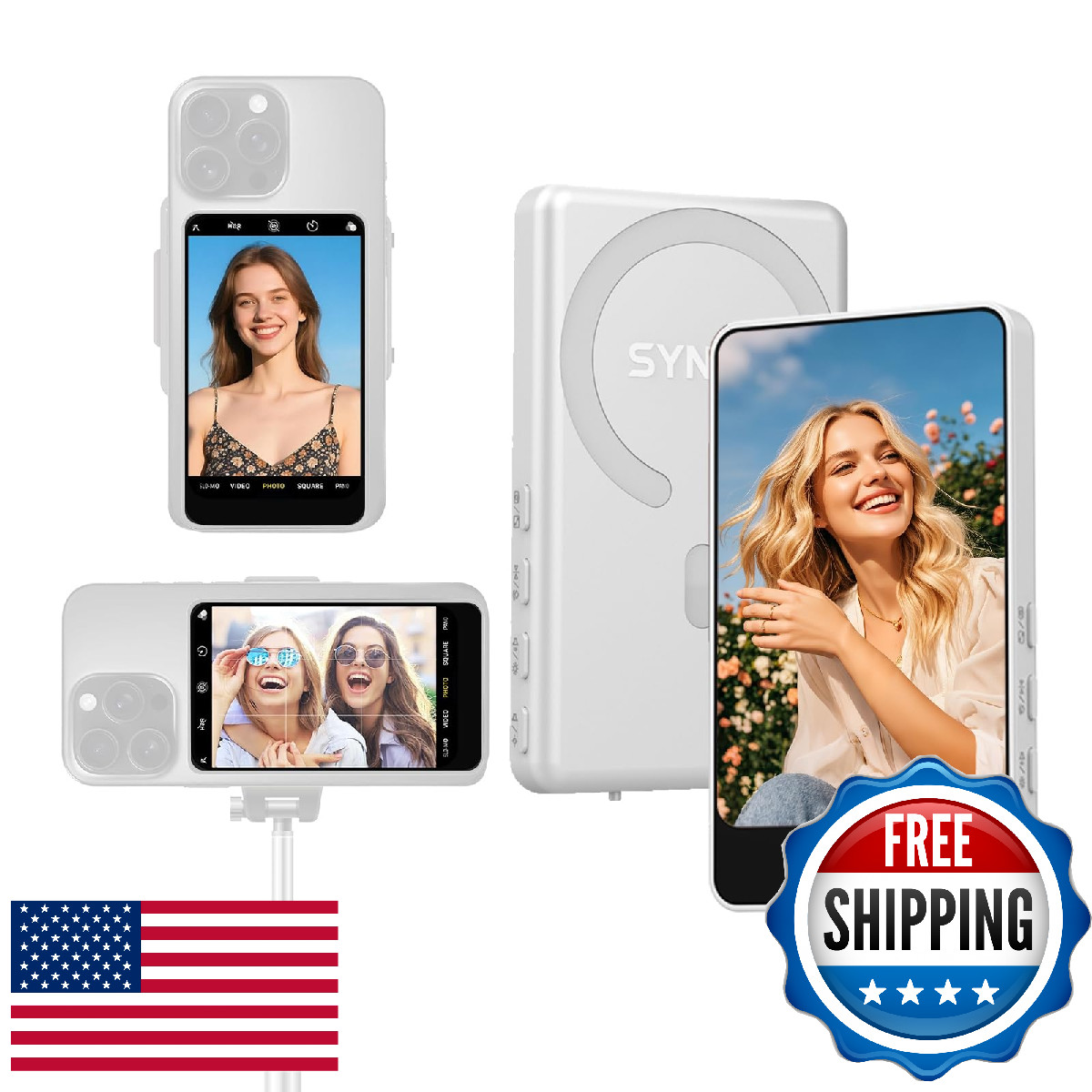 SYNCO M4 Magnetic Phone Vlog Selfie Monitor Screen Wireless Back Camera for Live