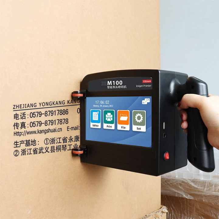 M100 100mm Variable Data Inkjet Printer 600 DPI Handheld Date QR Barcode Coder