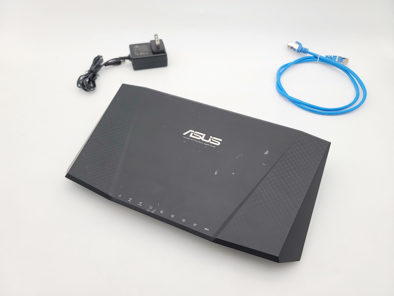 ASUS AC2400 RT-AC87U DUAL BAND GIGABIT WIFI ROUTER TESTED WORKING W BUNDLE