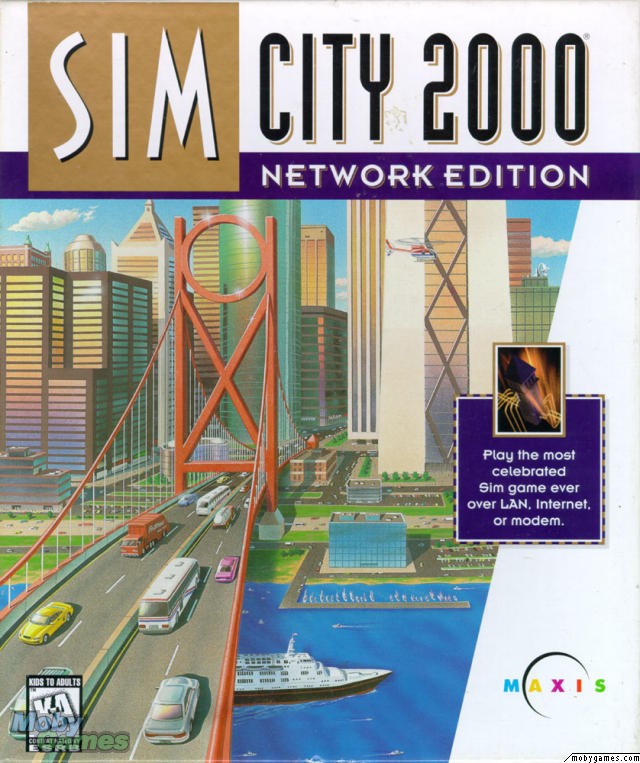 SimCity 2000 Network Edition PC CD build city disaster game play LAN, internet