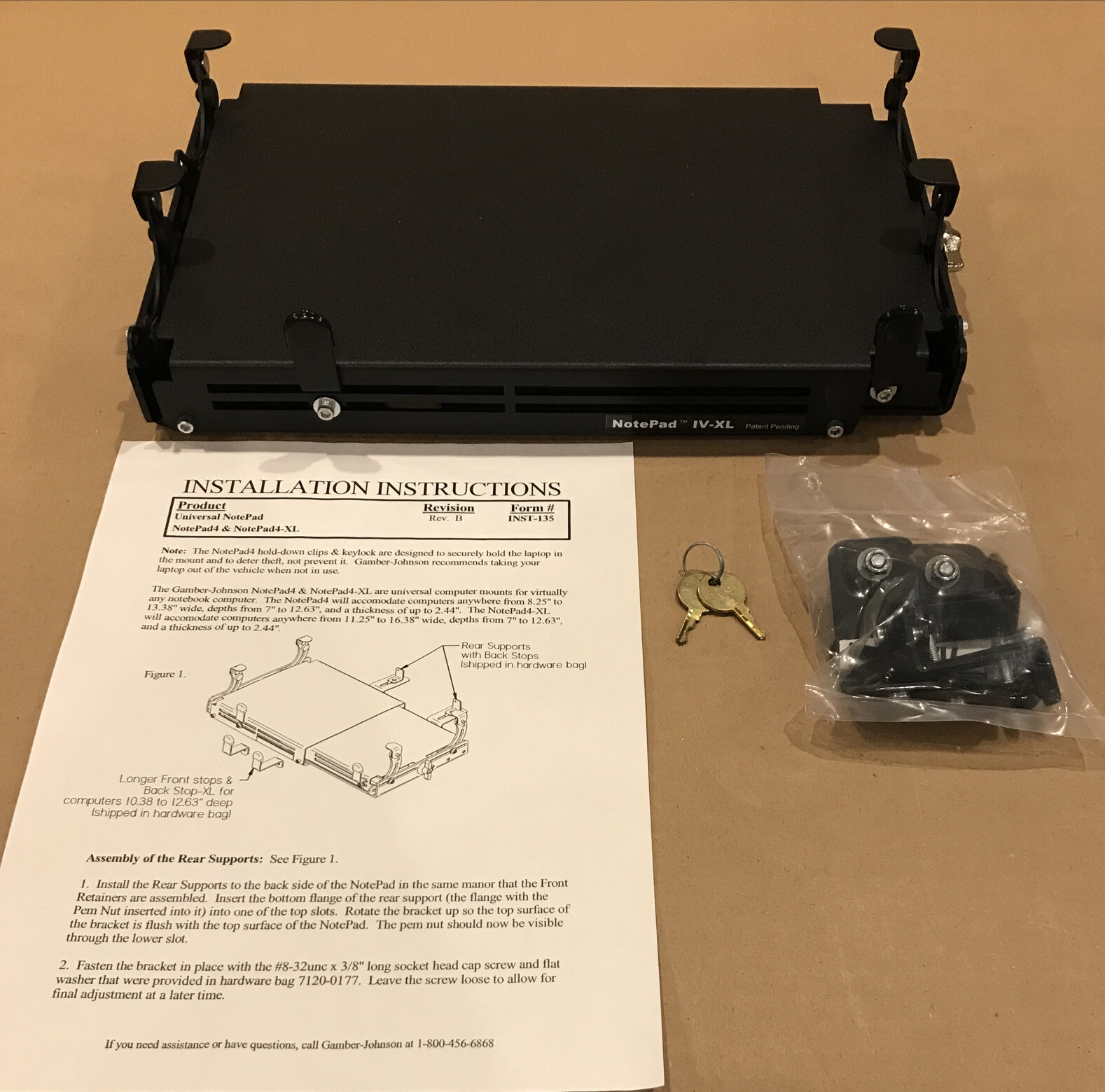 Gamber-Johnson NotePad4 IV-XL Universal Computer Cradle Mount Docking Station