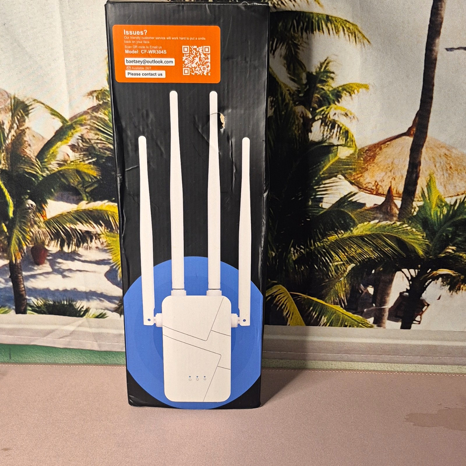 Baetaey CF-WR304S WiFi Repeater 300Mbps 2.4GHz RJ45 High Gain Antenna