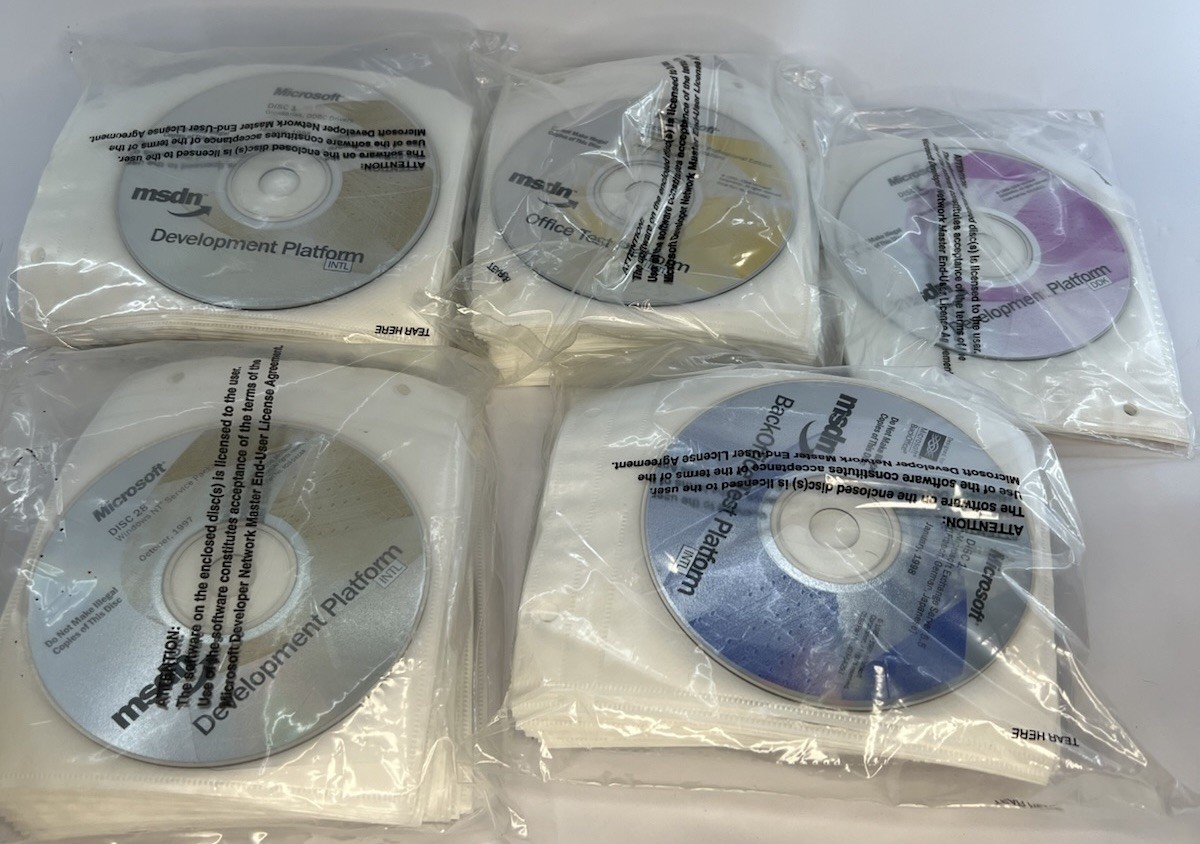 Microsoft MSDN Dev Platform/Office Test Platform Etc. Sealed Software 90+ Discs