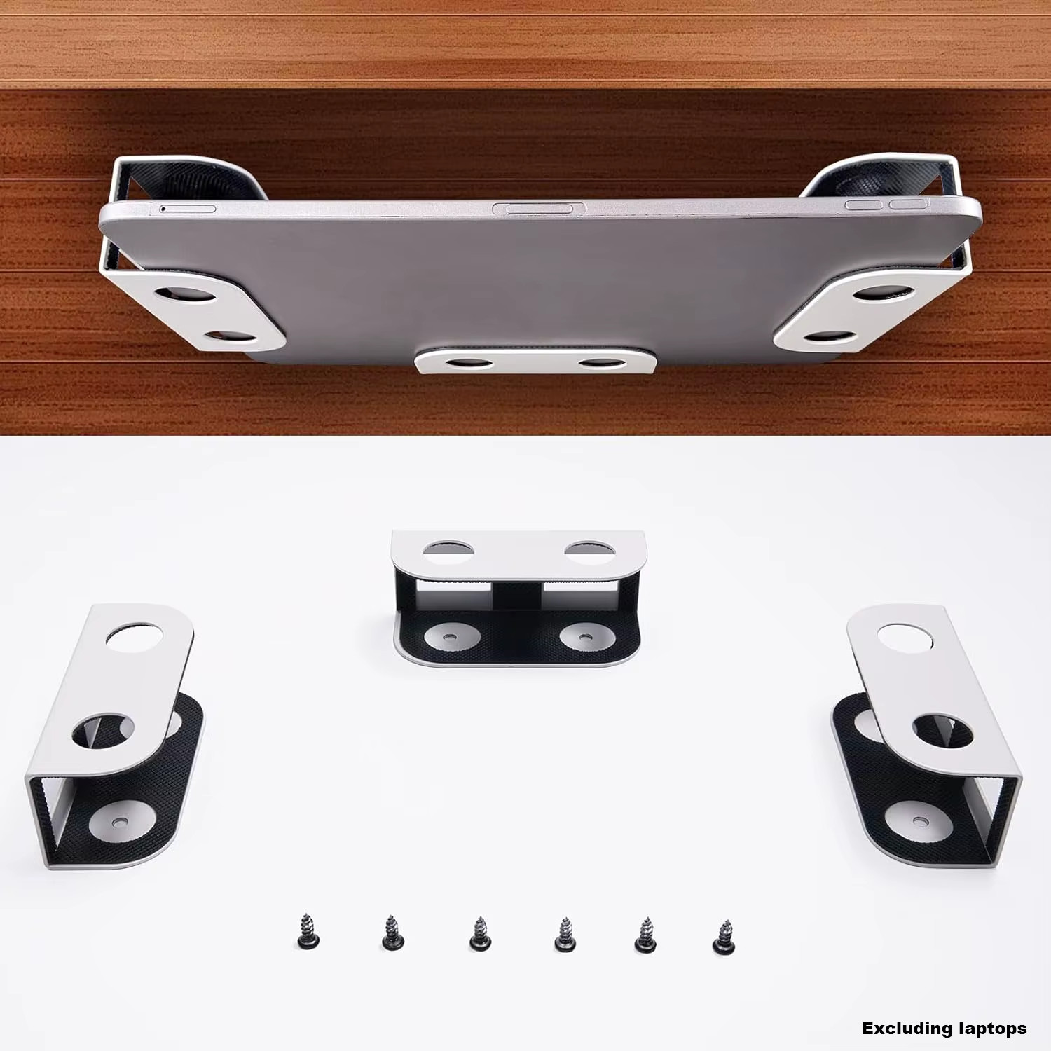 Under Desk Laptop Mount Metal Shelf Holder