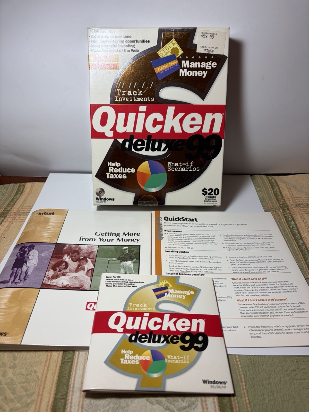 Intuit Quicken Deluxe 99 Windows PC Software