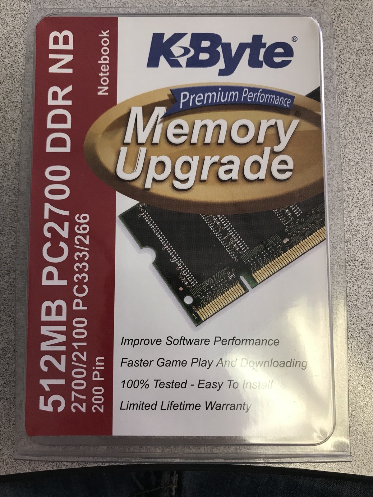 KByte Memory Upgrade 512MB PC2700 DDR NB