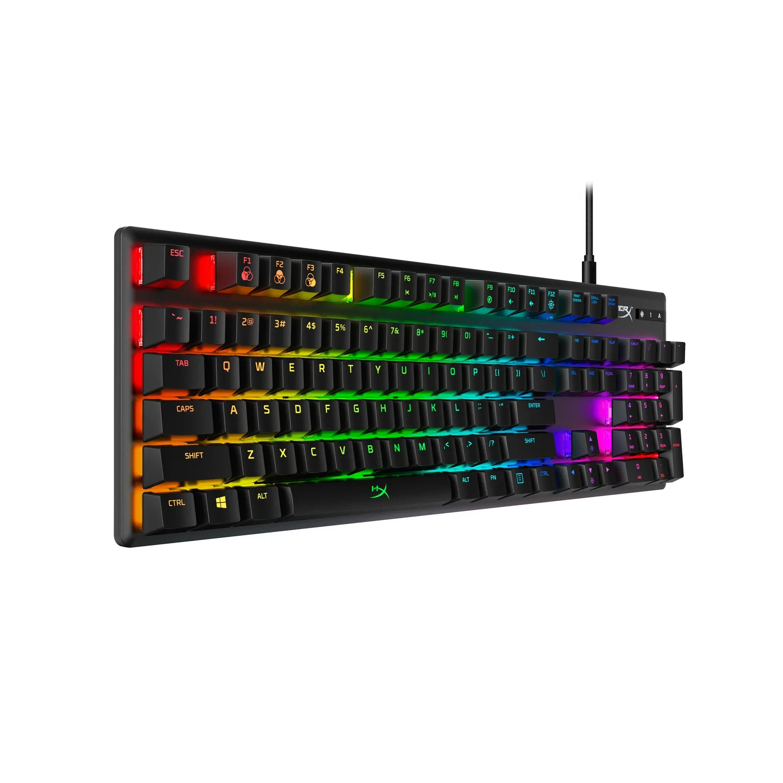 HyperX Alloy Origins RGB Gaming Keyboard PBT Keycaps HX Aqua Grade A