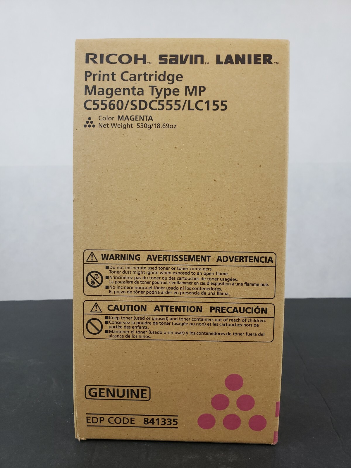 New Genuine Ricoh 841335 Magenta Print Cartridge MP C5560 SDC555 LC155 OEM