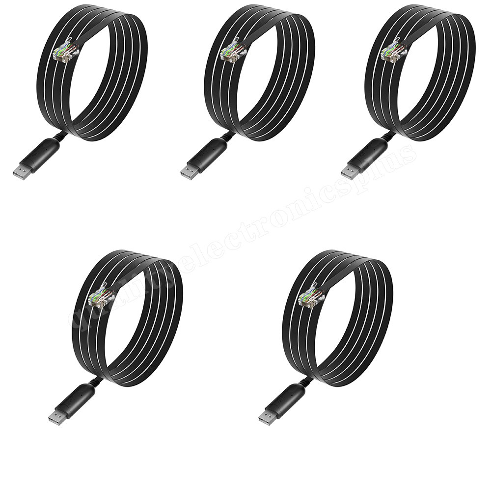 5PCS EQMOD USB To RJ12 6P6C Serial Cord Fit for APC PDU 940-0144 PDU Cable