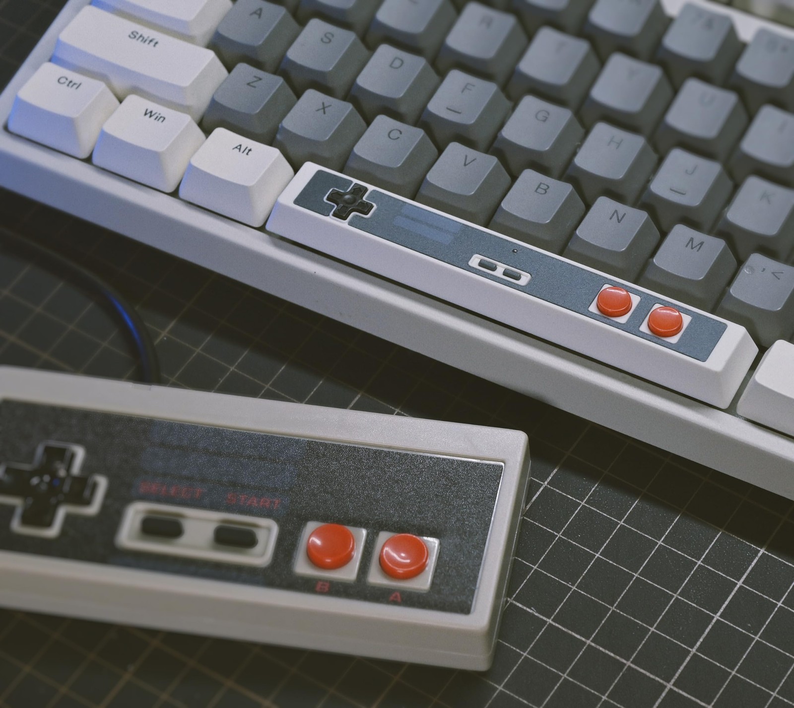 Retro Spacebar Keycap Classic Controller Shaped ABS 6.25U TypeB White Custom