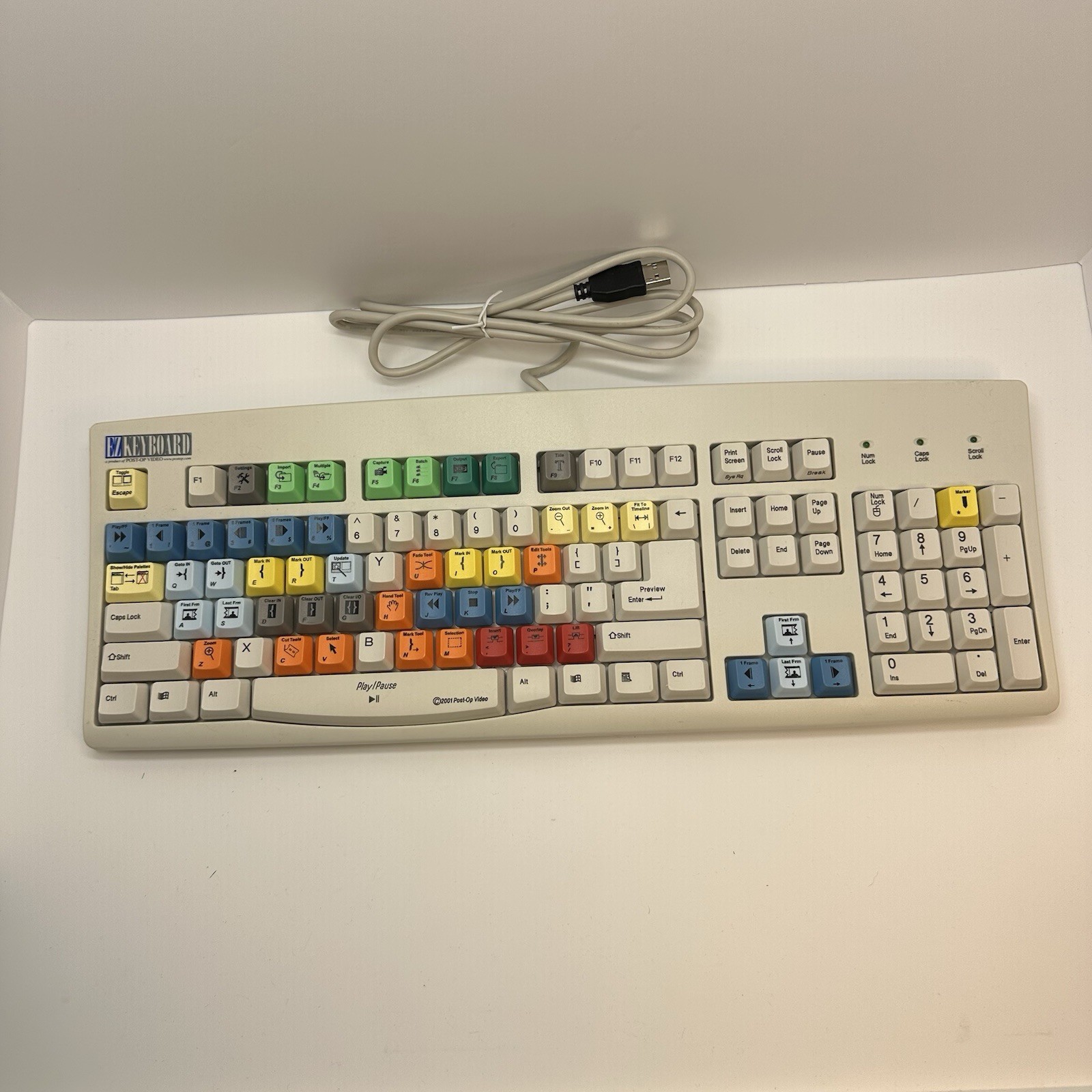 Vintage Post-Op Video EZ Keyboard ACK-260U Final Cut Pro USB Editing Keyboard