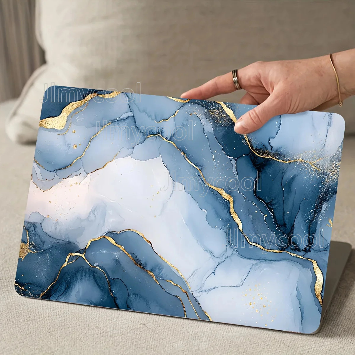 2 Pieces/Set Scratch Resistant DIY Marble Pattern Vinyl Laptop Skin