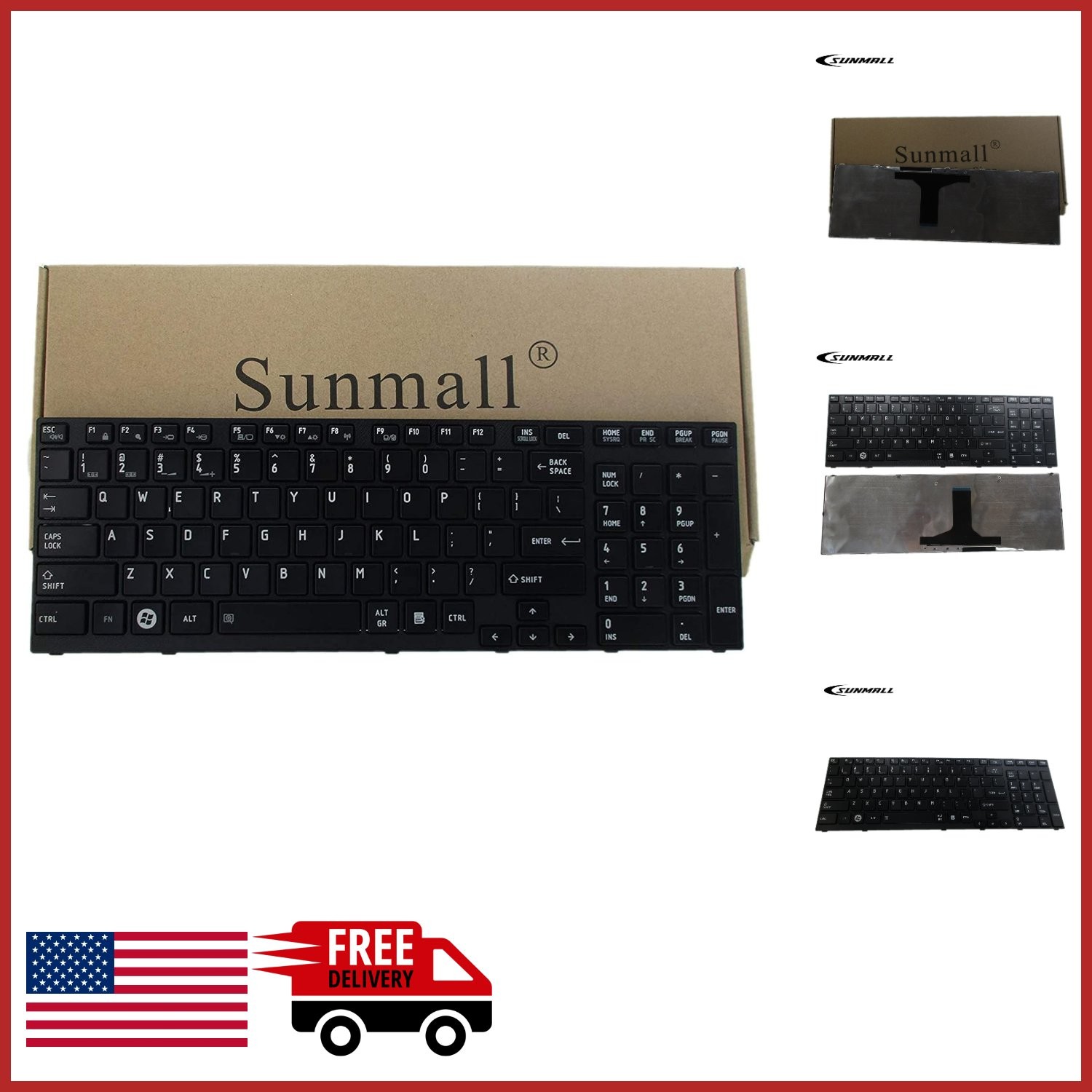 USB Keyboard Replacement for Toshiba Satellite P750 P755 P770 with Ribbon Cable