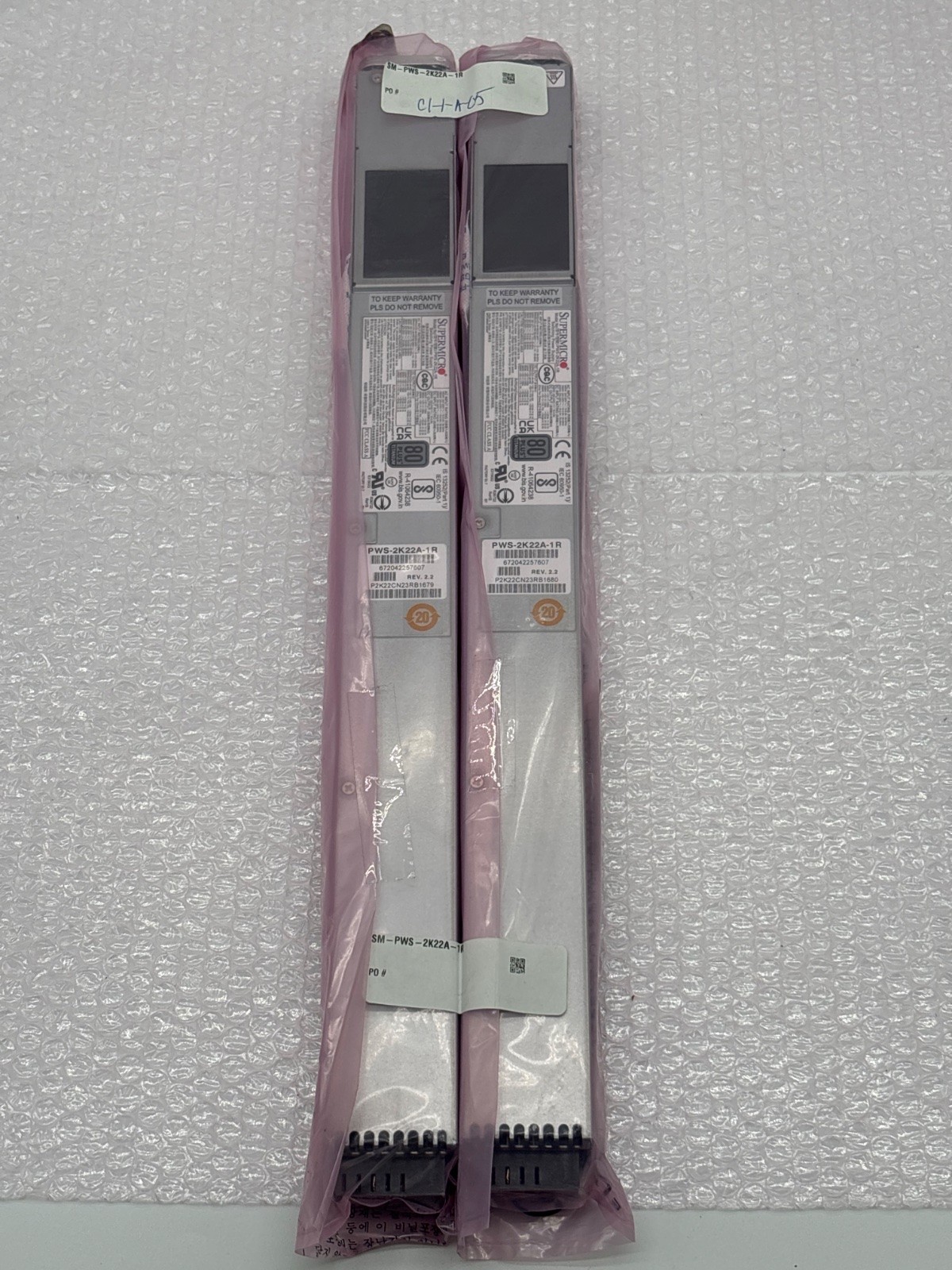 Lot of 2 Supermicro PWS-2K22A-1R 2200W 1U Server PSU 80+ Titanium NEW Sealed