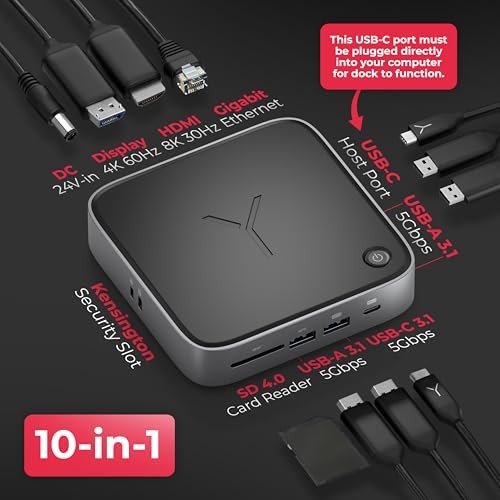 BRYDGE STONE CORE POWERED CHARGING DOCKING STATION – 10 PORTS, 100W PD, -  BLACK