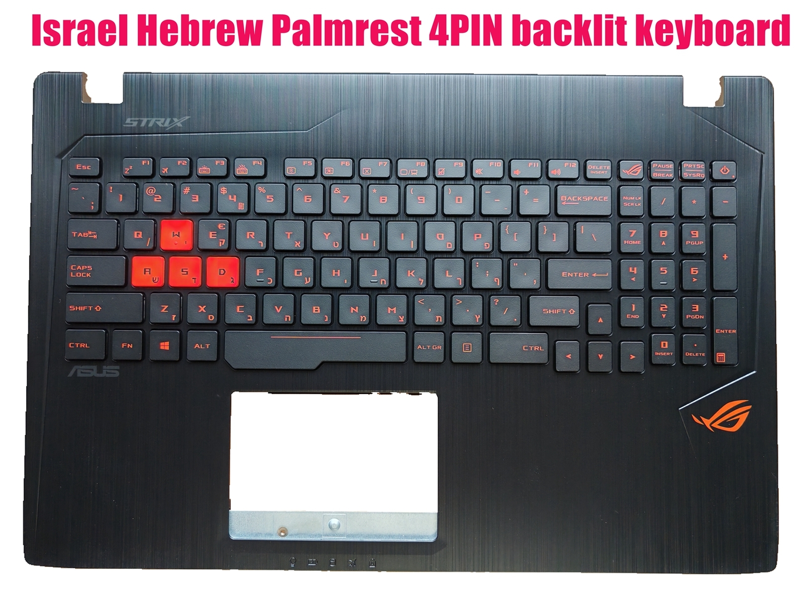 Hebrew-US Palmrest 4PIN backlit keyboard for Asus GL553V GL553VW GL553VE GL553VD