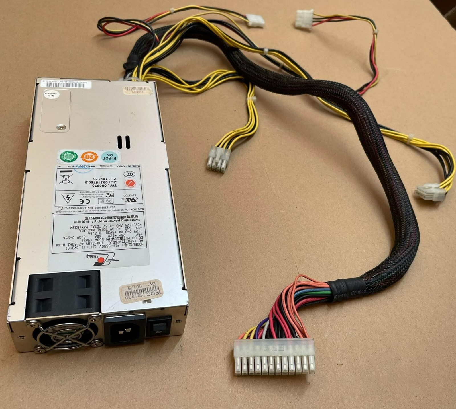 1PC EMACS P1H-5550V ROHS 350W Max Power Supply TESTED ＆ FASTSHIP