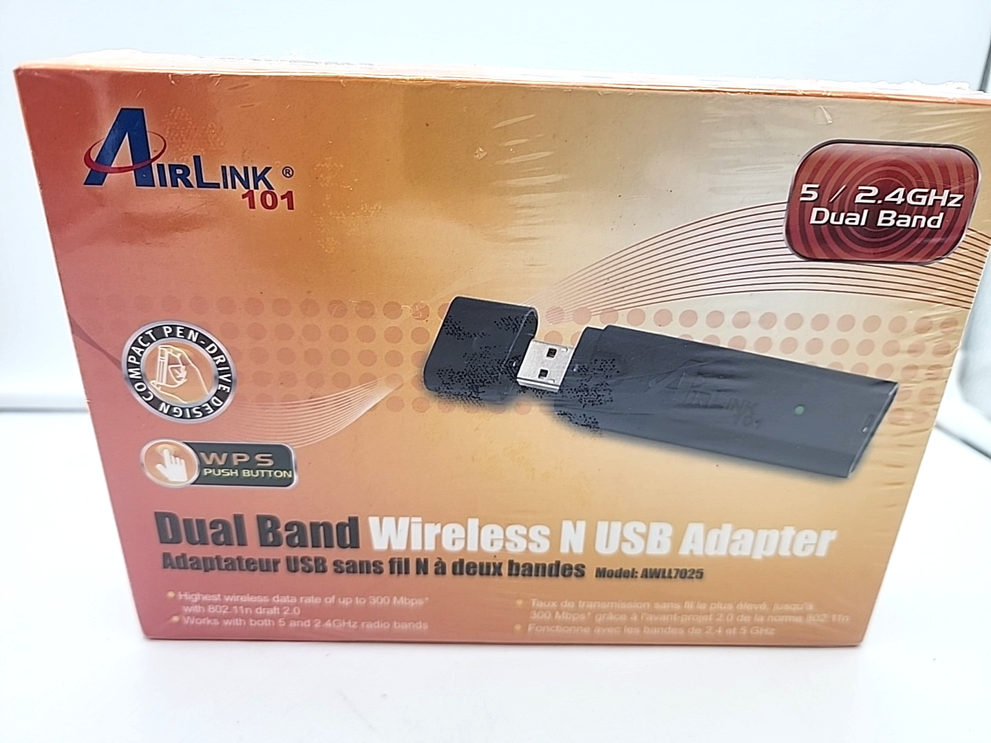 AIRLINK 101 Dual Band wireless N usb adapter NEW (Factory Sealed box) AWLL7025