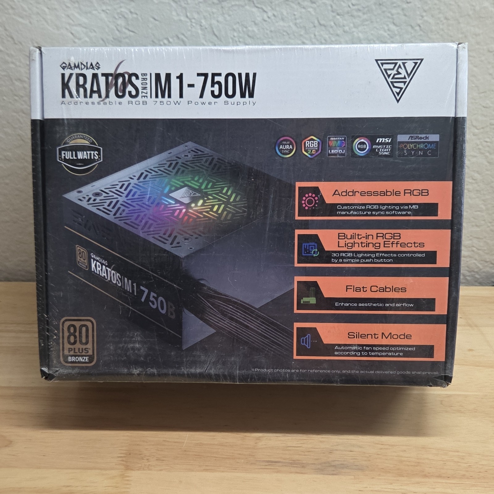 GAMDIAS KRATOS M1-750W Addressable RGB ATX 750W Power Supply 1 Fan